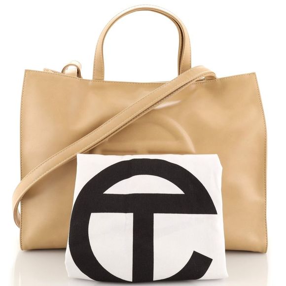 Telfar Shopping Tote Faux Leather Medium Neutral - Picture 2 of 8